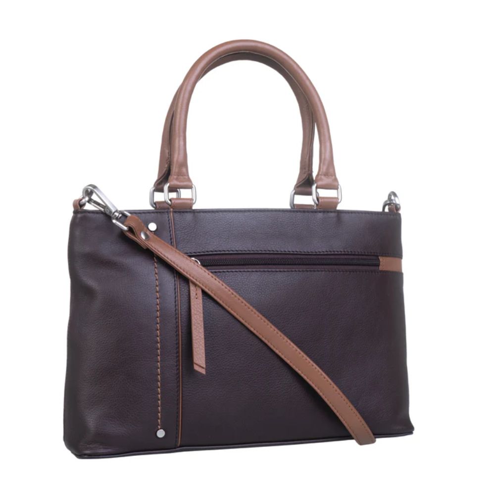 Mala Leather Brown Orta Double Zip Grab Bag