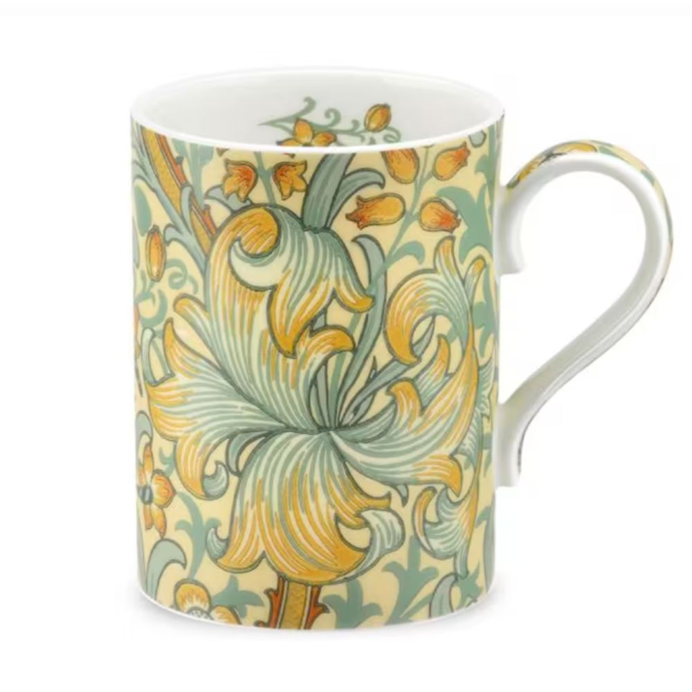 Wrendale Designs 350ml Royal Worcester Morris and Co Golden Lily Mug - Slate/Manilla