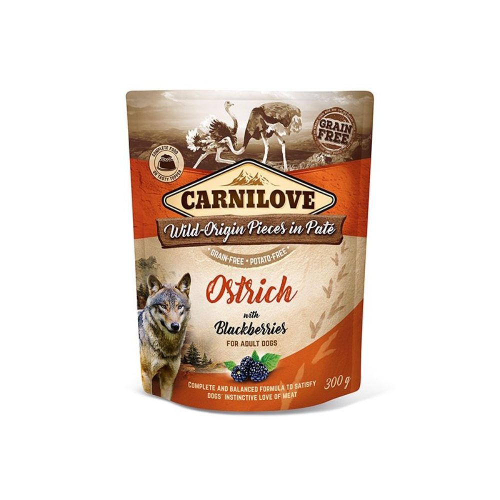 Carnilove 300g Ostrich with Blackberries Dog Food Pouch