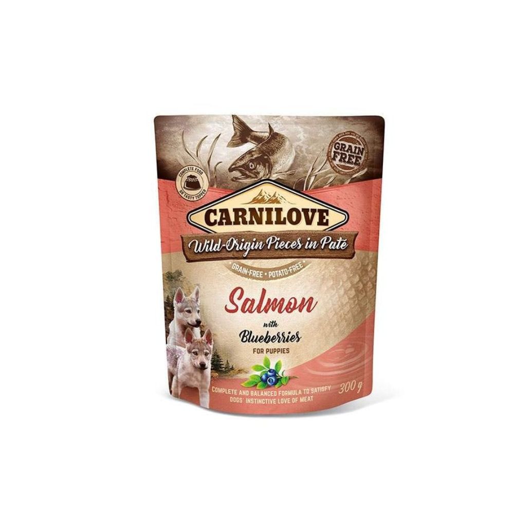 Carnilove 300g Salmon with Blueberries Puppy Food Pouch