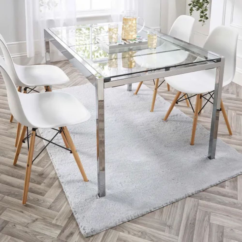 Origins 80x150cm Washable Faux Fur Grey Rug