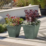 Stewarts 34cm Marble Grey Piazza Square Planter