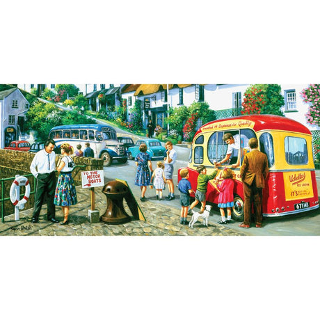 Gibsons Games 636 Piece Ice Cream by the River Panoramic Jigsaw Puzzle