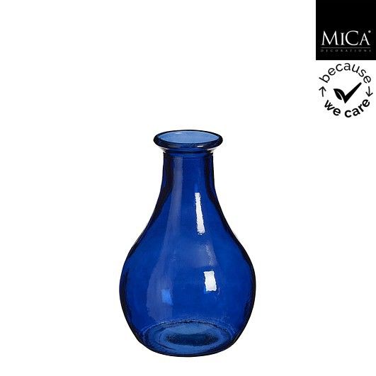 Mica Decorations 31cm Blue Recycled Glass Qin Vase - 1134255