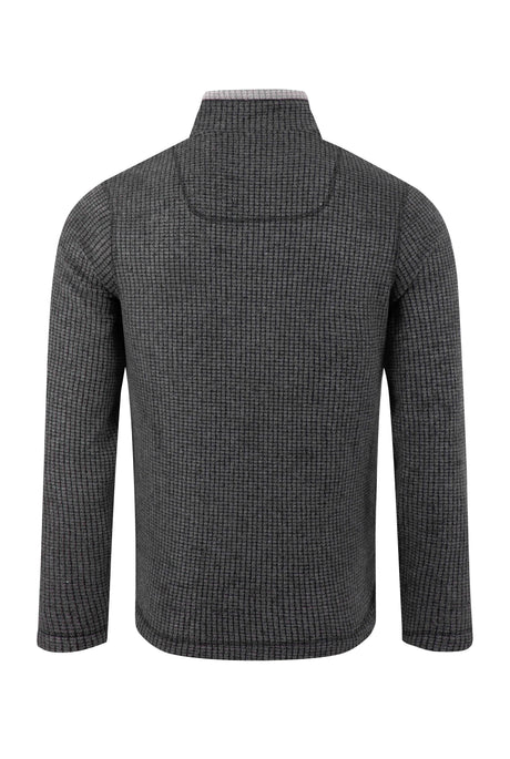 Weird Fish Shires Full Zip Grid Fleece - Washed Black