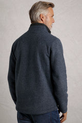 Weird Fish Navy Eco Full Zip Men's Fleece - Navy