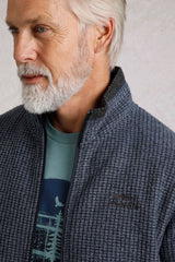 Weird Fish Navy Eco Full Zip Men's Fleece - Navy