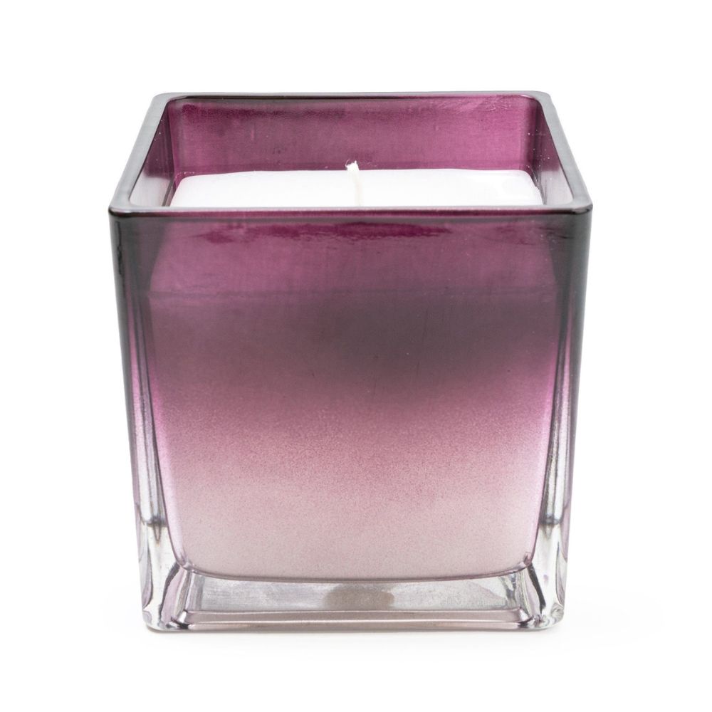 Candlelight Home Sakura Blossom Square Glass Candle - Purple Ombre
