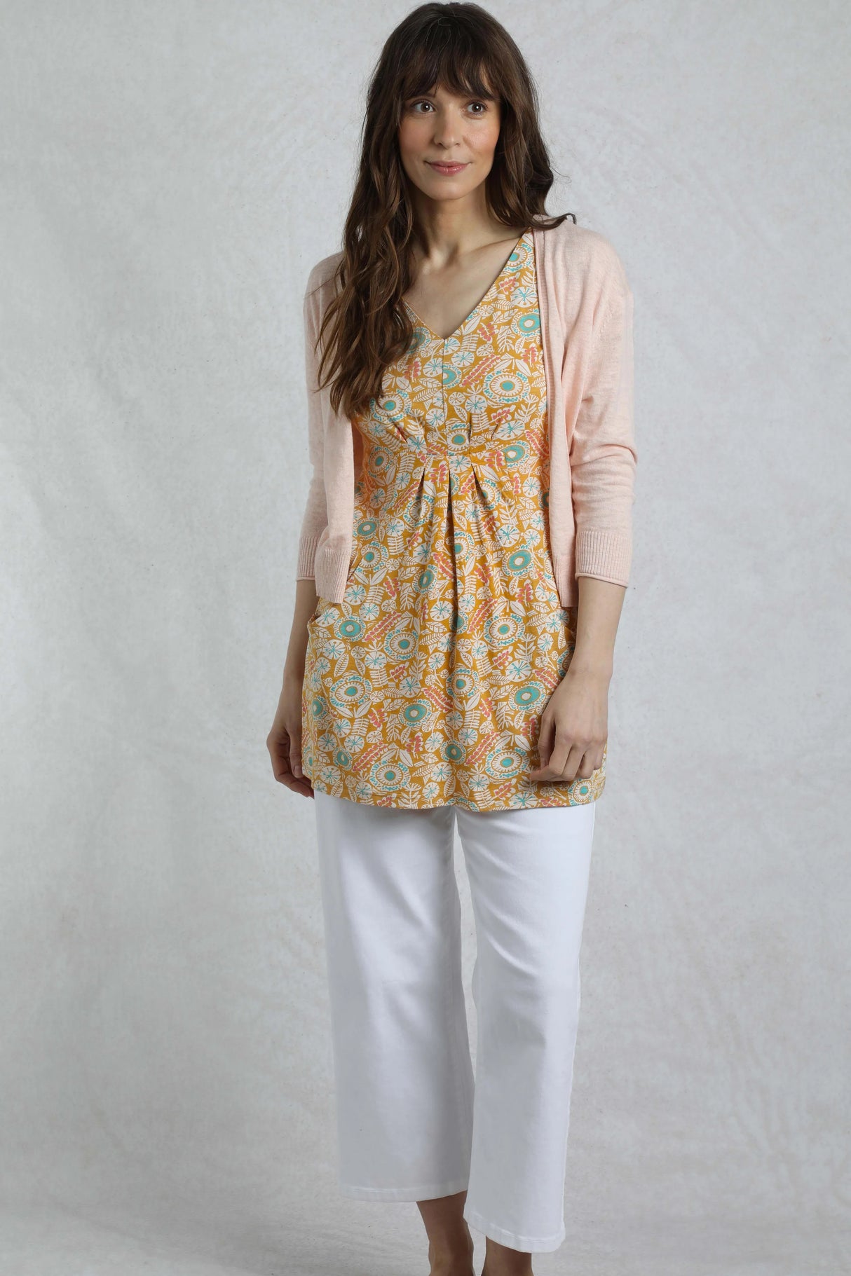 Weird Fish 8 Deep Amber Indus Printed Jersey Tunic - 203321