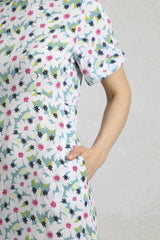 Weird Fish 10 Washed Blue Everly LivaEco Printed Viscose Dress - 203316