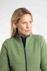 Weird Fish Ariana Full Zip Grid Fleece - Irish Moss