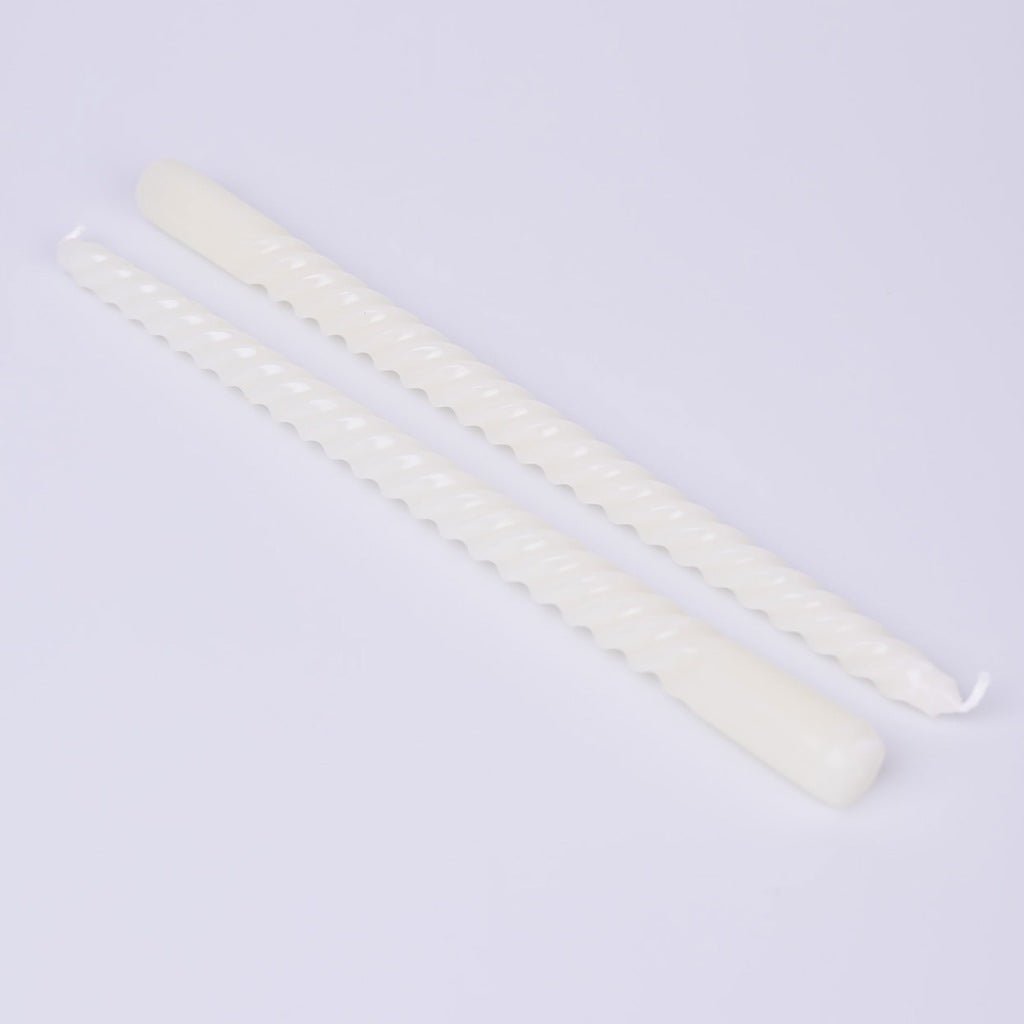 Decoris Cream Wax Pillar Candle (Set of 2)