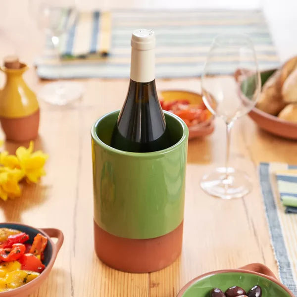 Dexam Green 18cm Sintra Glazed Terracotta Wine Cooler - 16050211