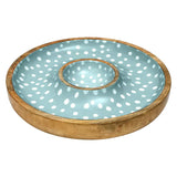 Dexam Duck Egg Sintra Mango Wood Spotted Chip and Dip Bowl - 16050280