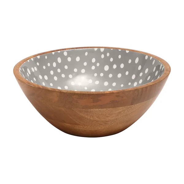 Dexam 27cm Stone Sintra Mango Wood Spotted Salad Bowl - 16050478