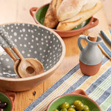 Dexam 27cm Stone Sintra Mango Wood Spotted Salad Bowl - 16050478