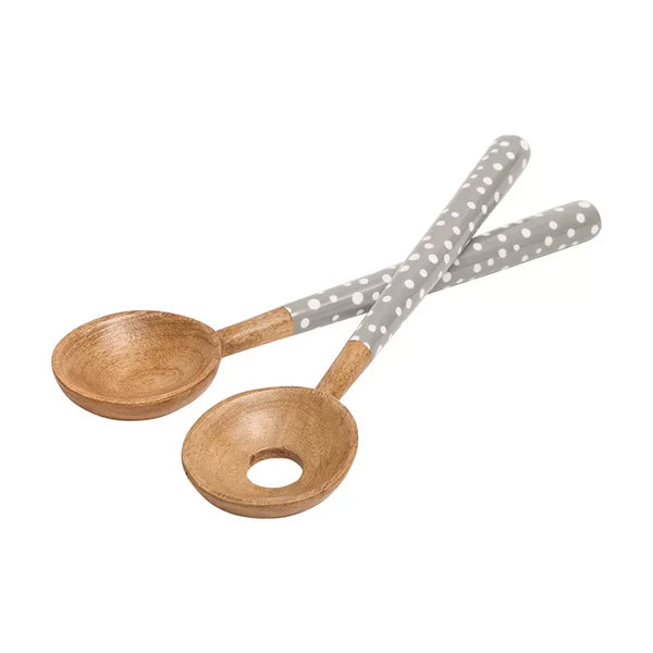 Dexam Stone Sintra Mango Wood Spotted Salad Servers - 16050479