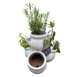 Woodlodge 32cm Glazed Herb Jar Pot - White