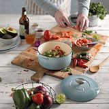 Denby 24cm Light Blue Cast Iron Paillion Round Casserole Dish