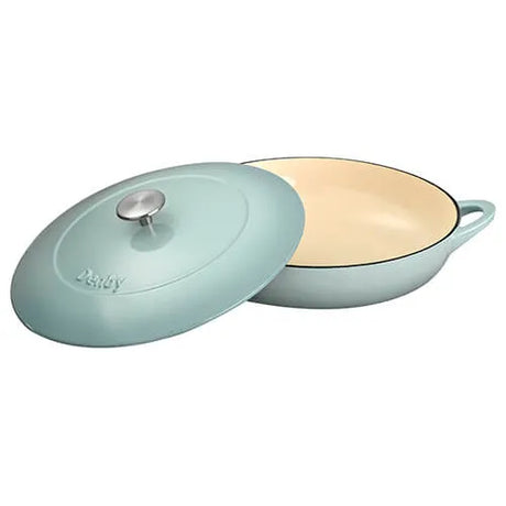 Denby 30cm Light Blue Cast Iron Pavillion Shallow Casserole Dish