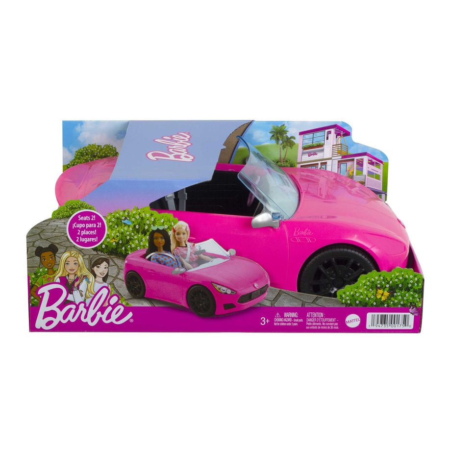 Barbie Pink Convertible Vehicle Toy with Rolling Wheels Old Railway Line Garden Centre