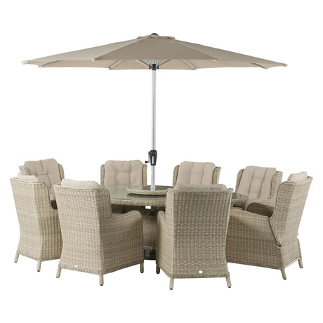 Bramblecrest Chedworth Sandstone Rattan 8 Seat Elliptical Dining Set