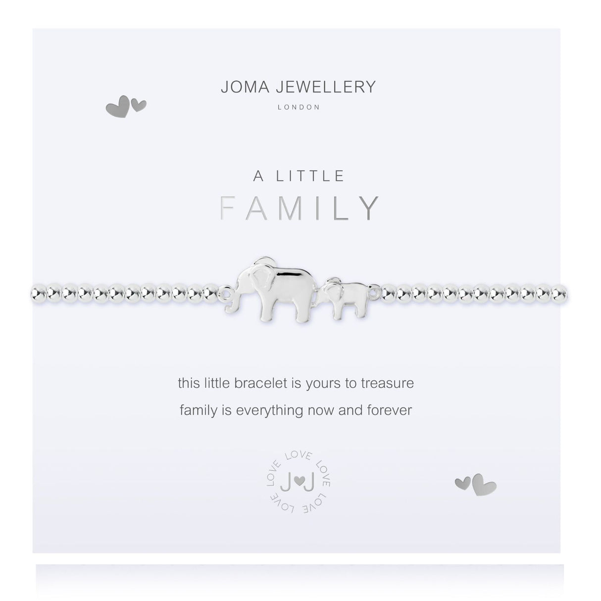 Joma Jewellery Silver A Little 'Family Elephant' Bracelet