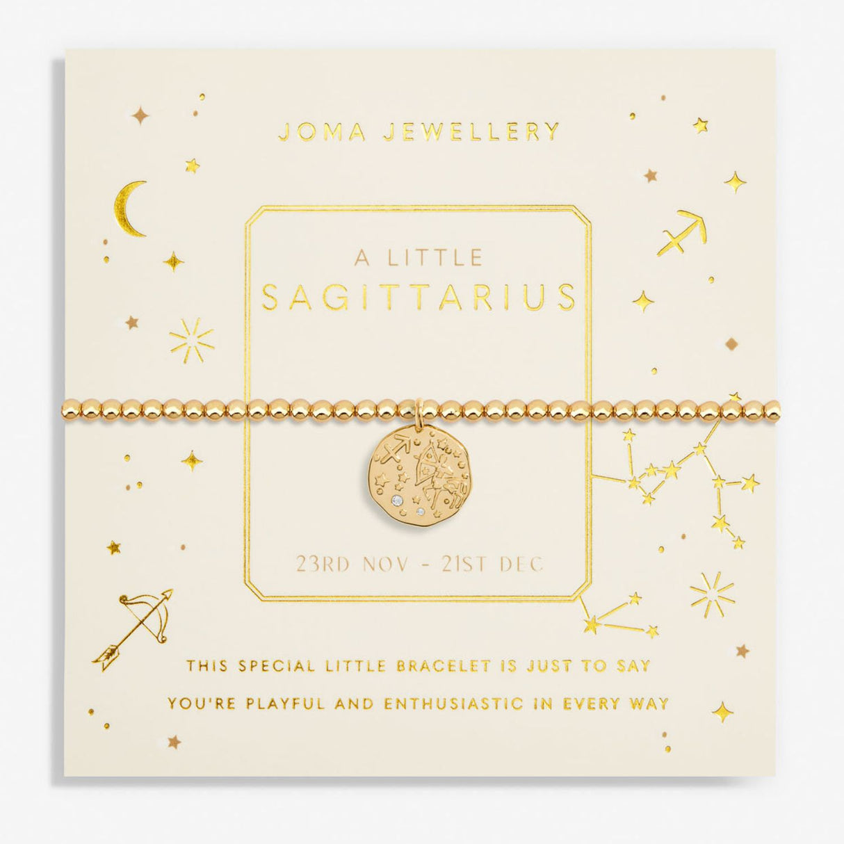 Joma Jewellery Gold Star Sign A Little 'Sagittarius' Bracelet