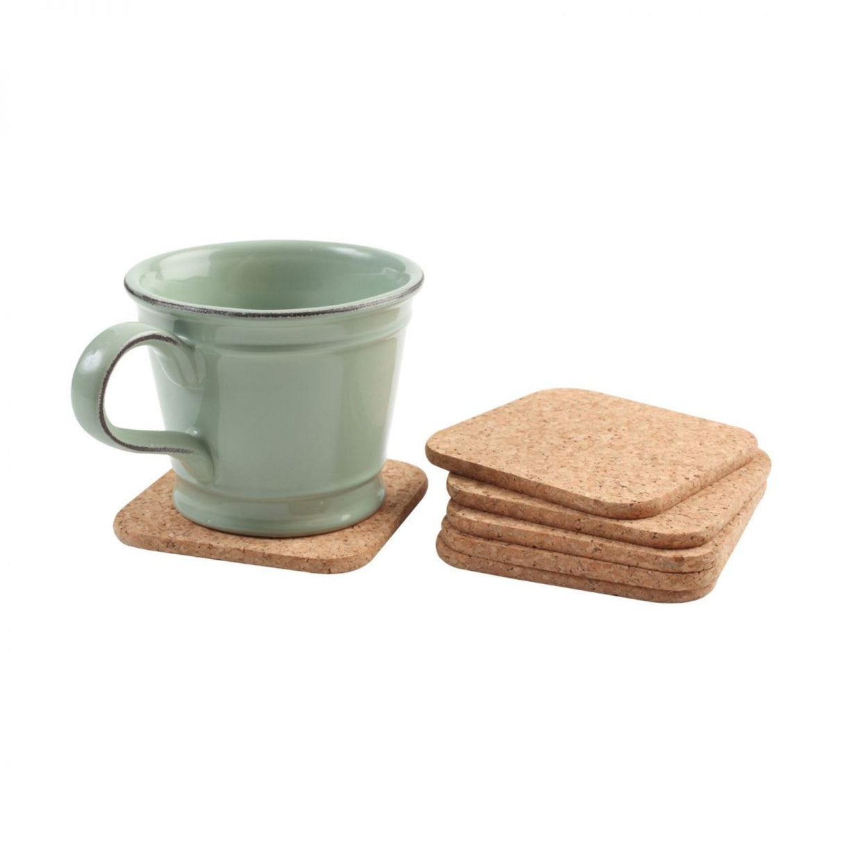 T&G Woodware 10cm Cork Square Coaster (Set of 6)