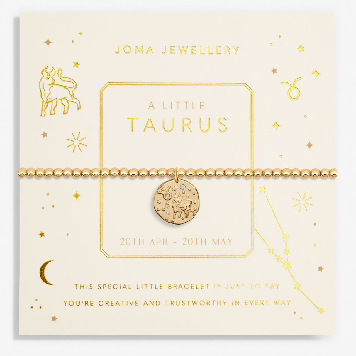 Joma Jewellery Gold Star Sign A Little 'Taurus' Bracelet