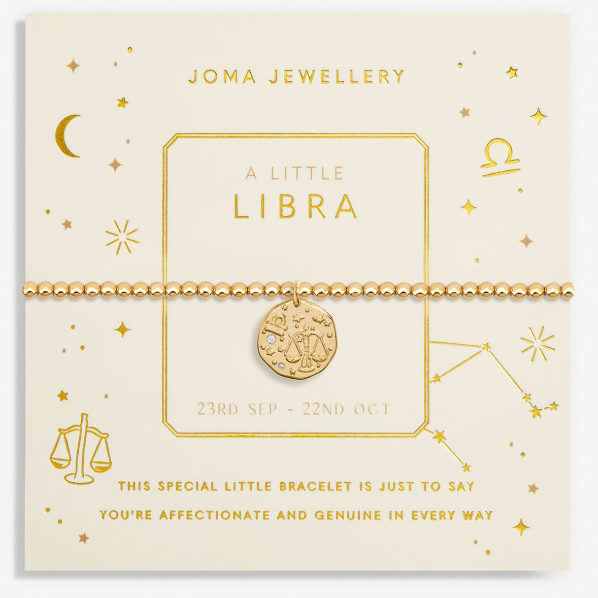 Joma Jewellery Gold Star Sign A Little 'Libra' Bracelet