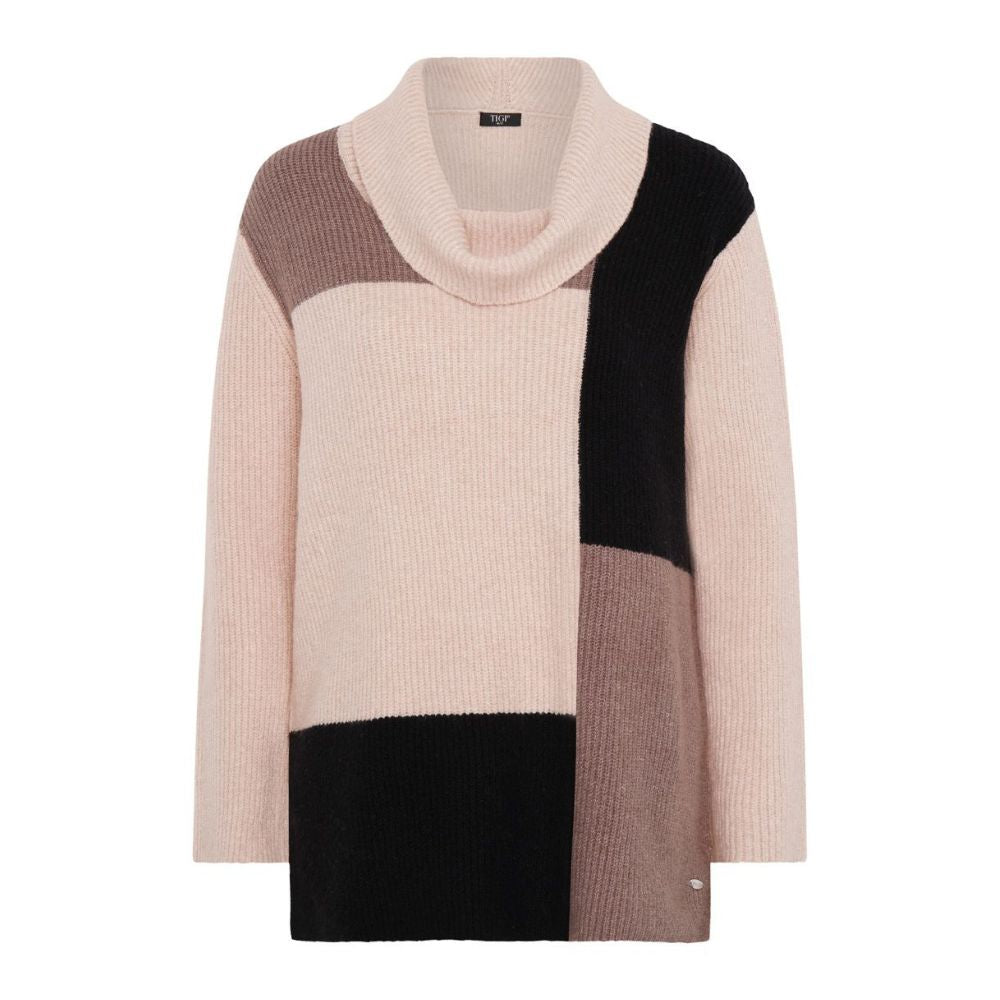 Tigi Colour Block Knitted Jumper - Beige