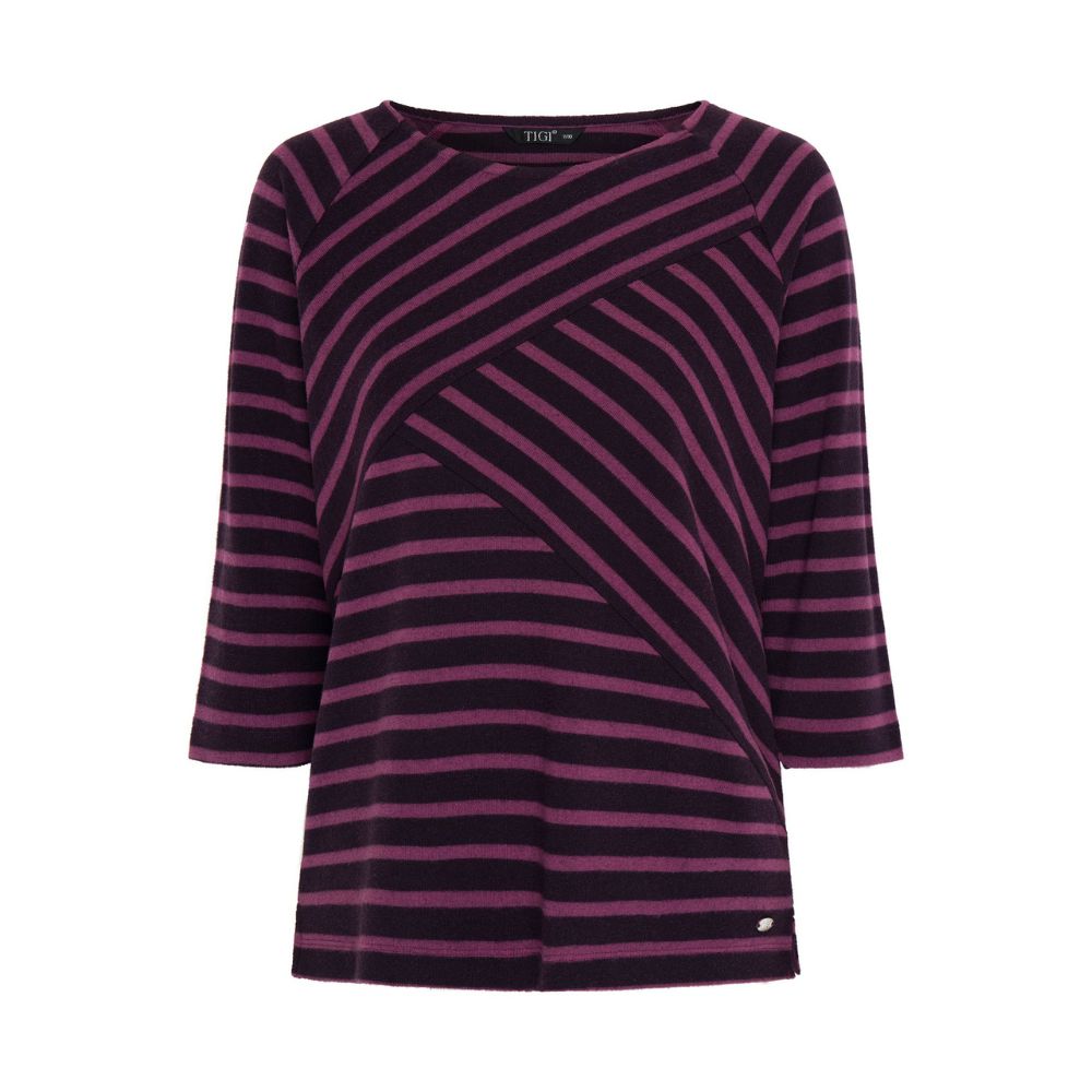 Tigi Cut & Sew Stripe Top - Purple