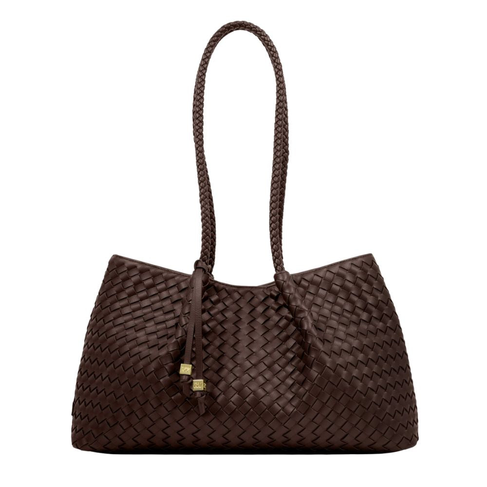 Katie Loxton Small Nova Hand Woven Tote Bag - Chocolate