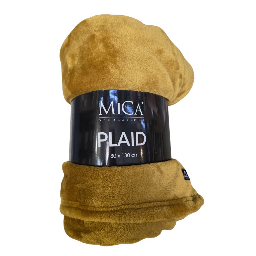 Mica Decorations 180cm Famke Fleece Blanket Throw - Yellow