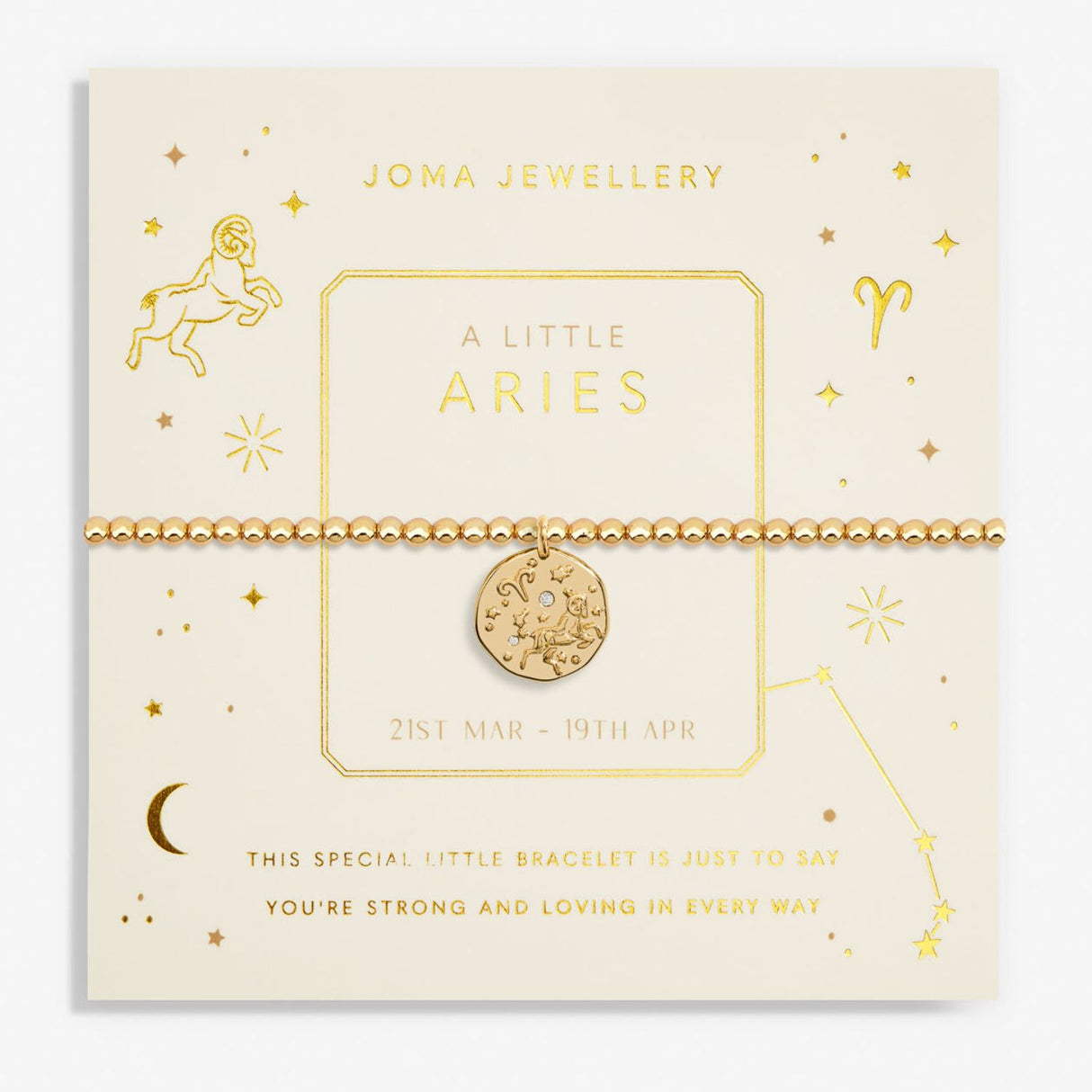 Joma Jewellery Gold Star Sign A Little 'Aries' Bracelet