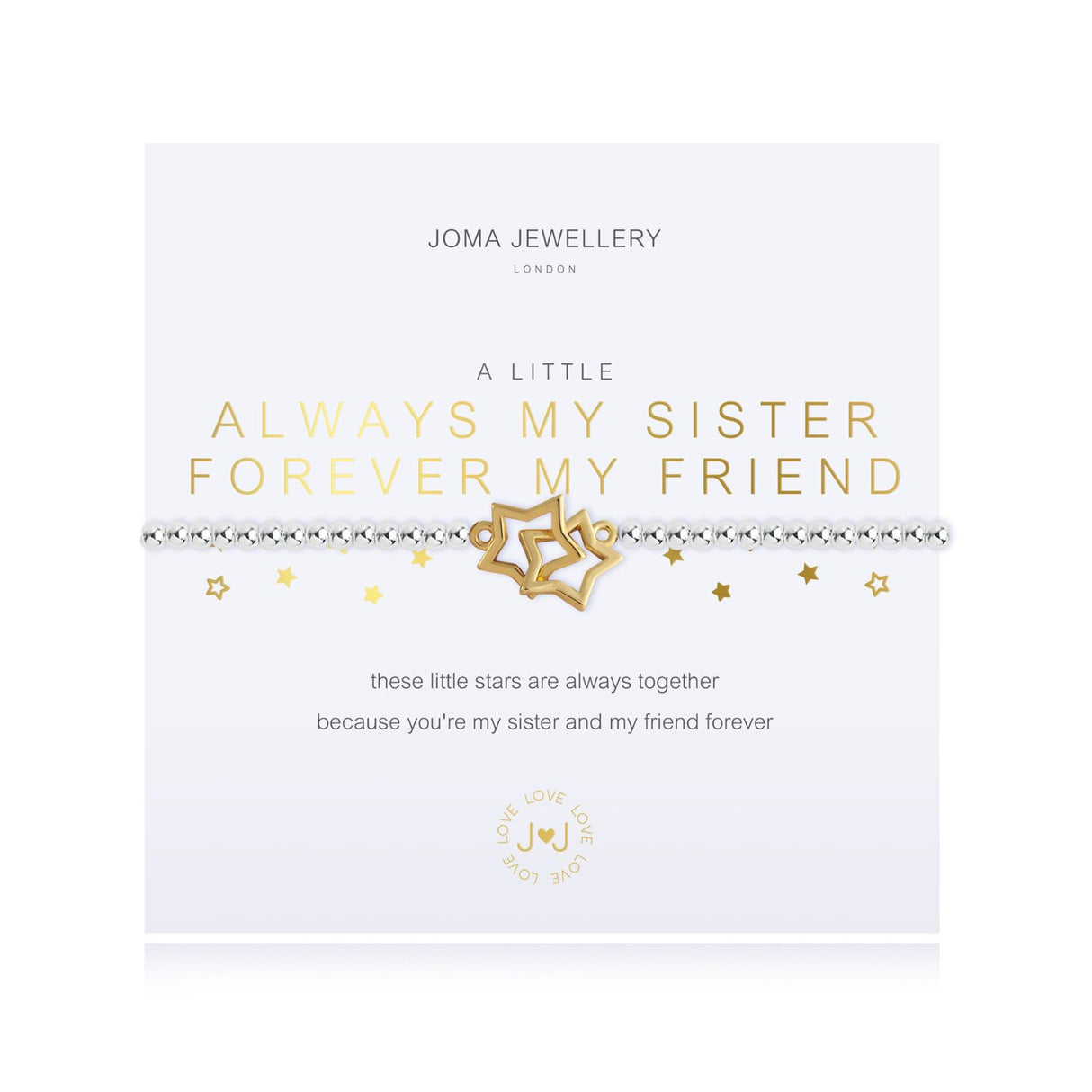 Joma Jewellery Silver A Little 'Always My Sister, Forever My Friend' Bracelet