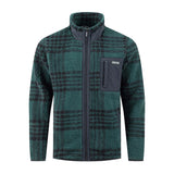 Weird Fish Lucian Full Zip Jacquard Borg Fleece - Cedar Green