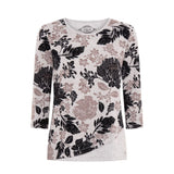 Tigi Wild Flower Curved Hem Top - Grey