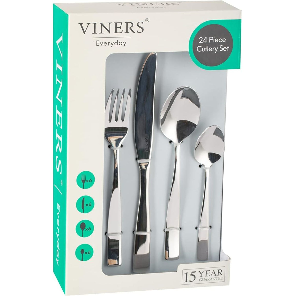 Viners 18/0 Stainless Steel Everyday Breeze Cutlery (Set of 24)