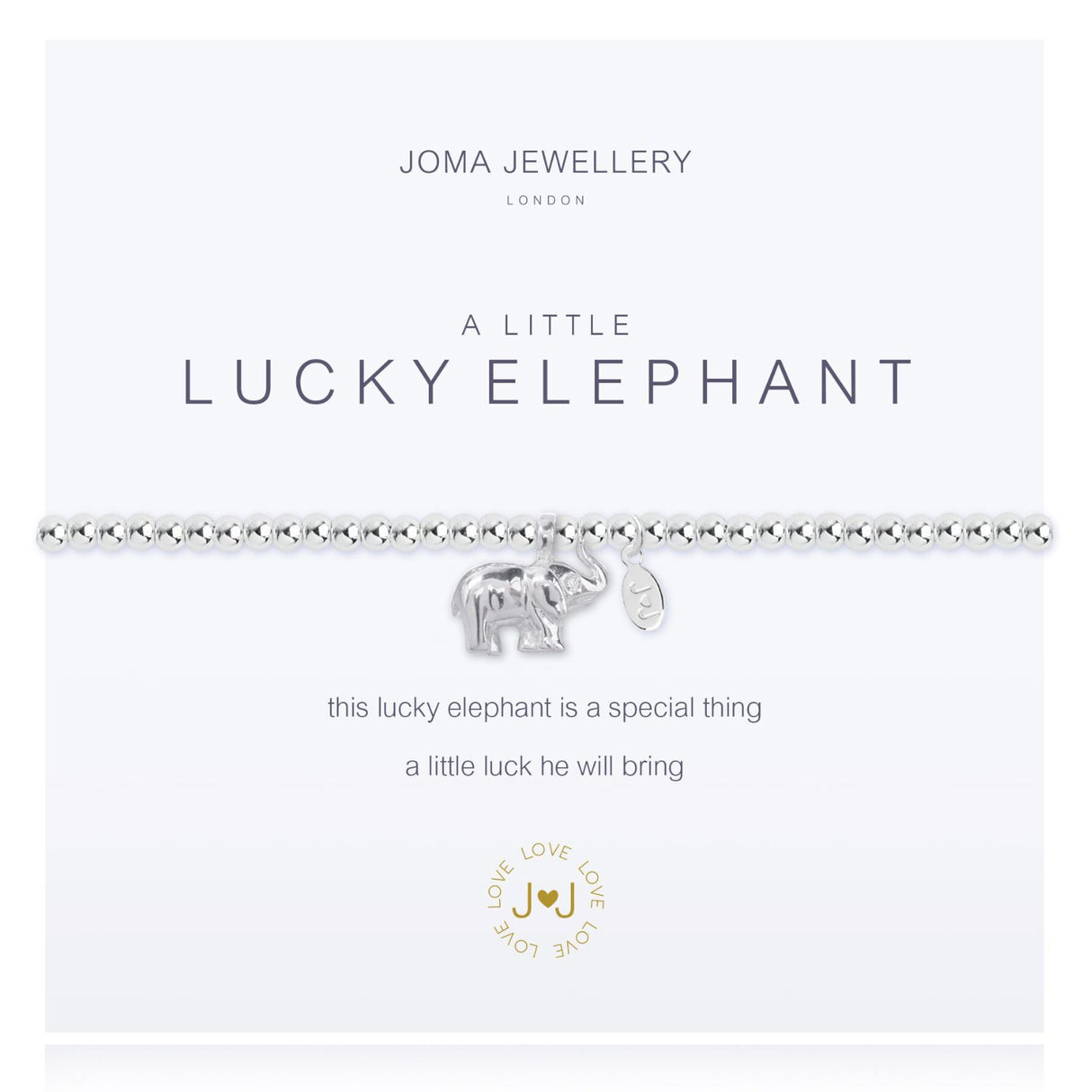 Joma Jewellery Silver A Little 'Lucky Elephant' Bracelet
