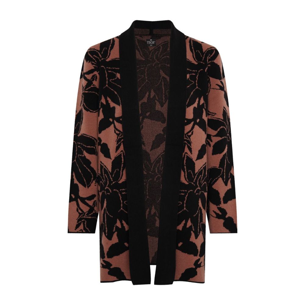 Tigi Longline Floral Cardigan - Brown
