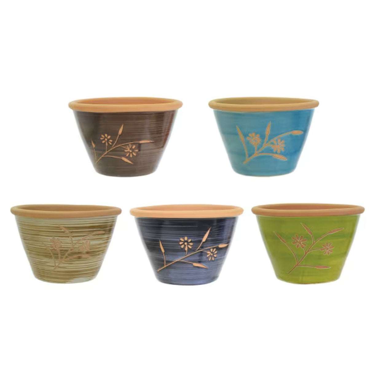 Woodlodge 23cm Bouquet Terracotta Pot - Light Blue