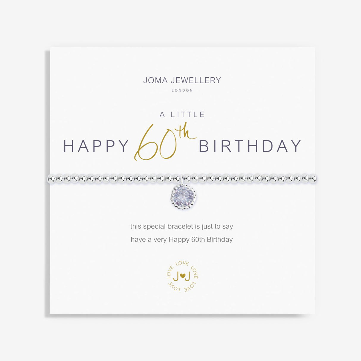Joma Jewellery Silver A Little 'Happy 60th Birthday' Bracelet
