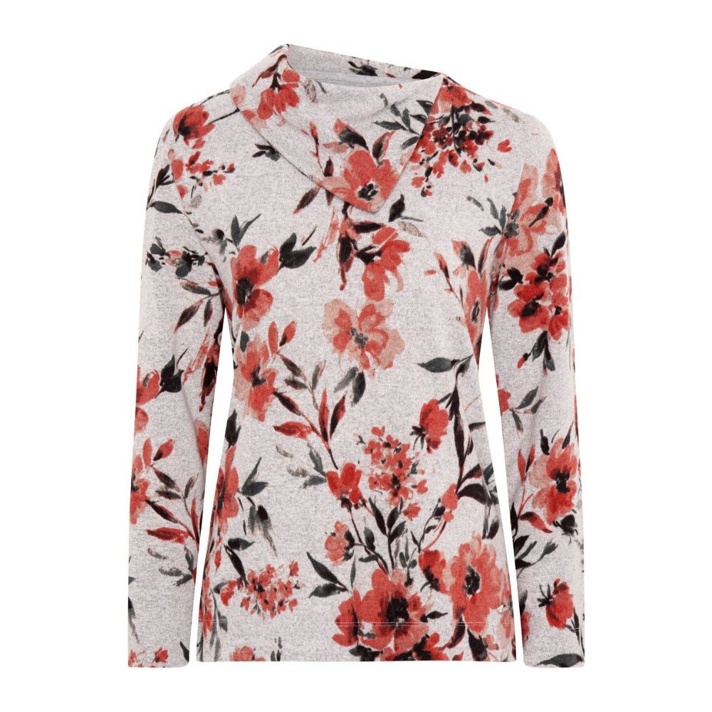 Tigi Floral Cowl Neck Top - Grey