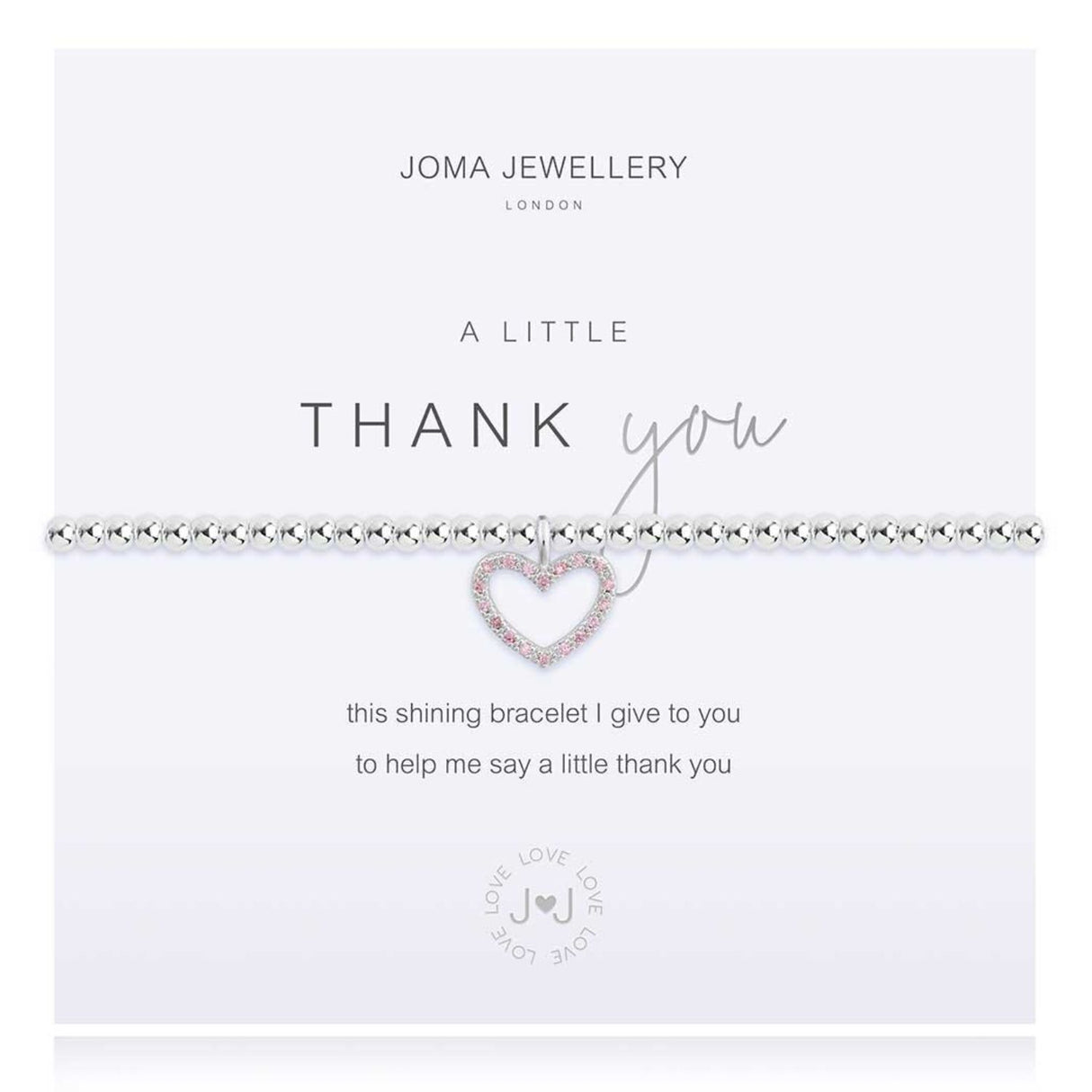 Joma Jewellery Silver A Little 'Thank You' Bracelet