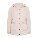 Tigi Onion Stitching Quilted Hooded Jacket - Cream