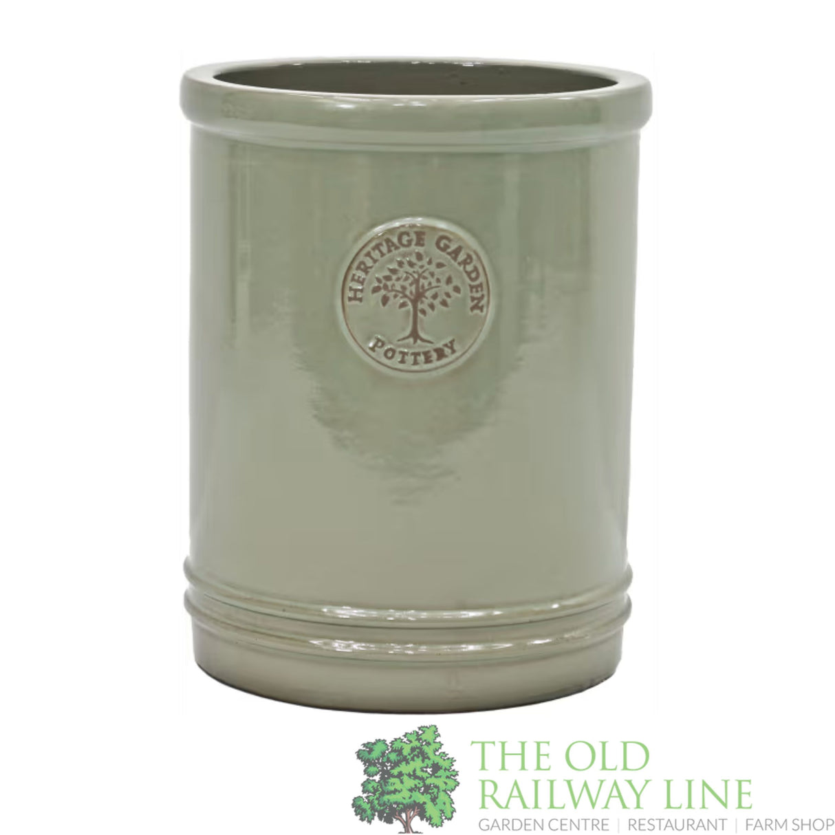 Woodlodge 25cm Mint Green Long Heritage Edward Cylinder Glazed Pot