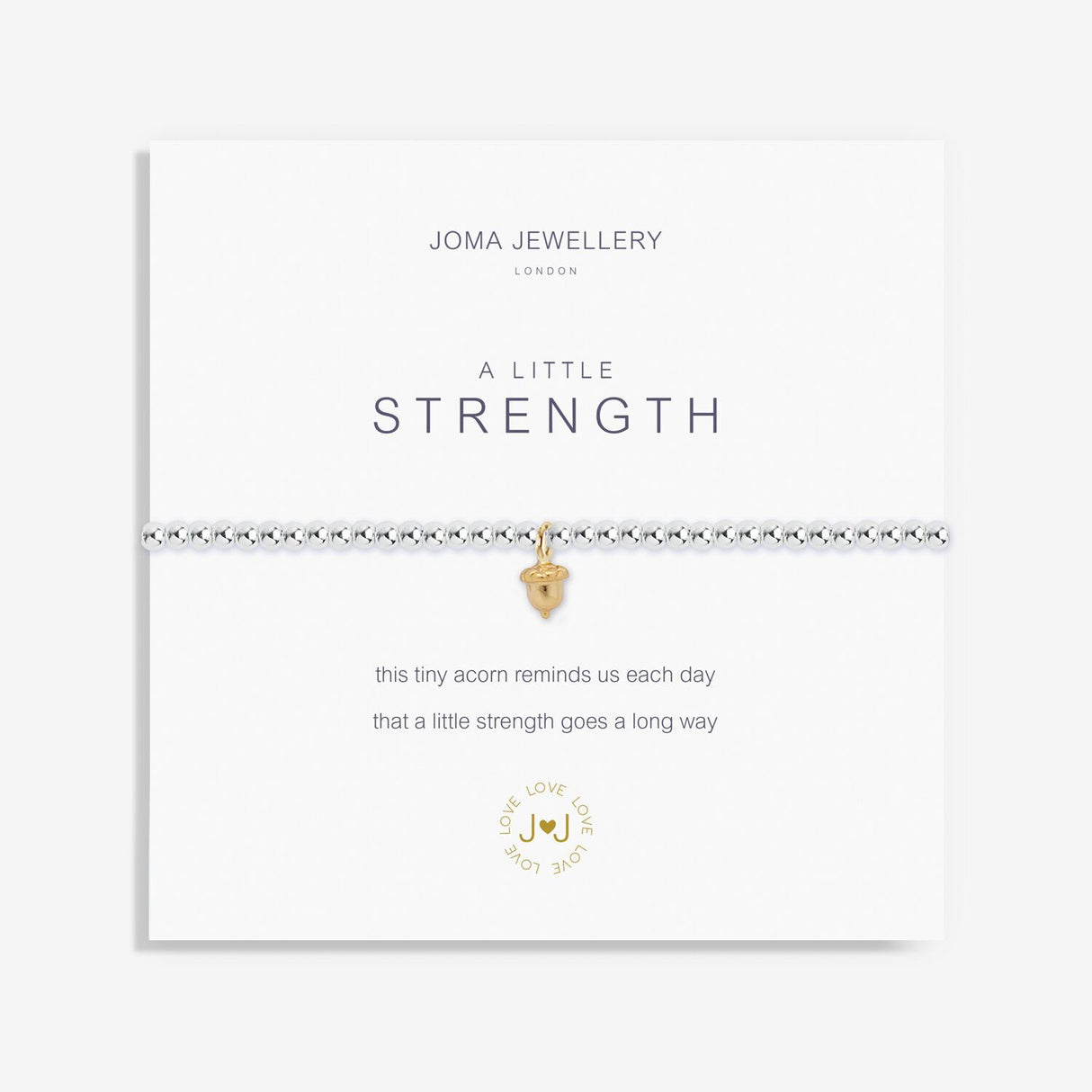 Joma Jewellery Silver A Little 'Strength' Acorn Bracelet