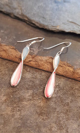 Blue Lily 28mm Pink & Blue Mother of Pearl Drop Earrings - SE442B